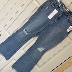 Seven7 Distressed Blue Flare Jeans